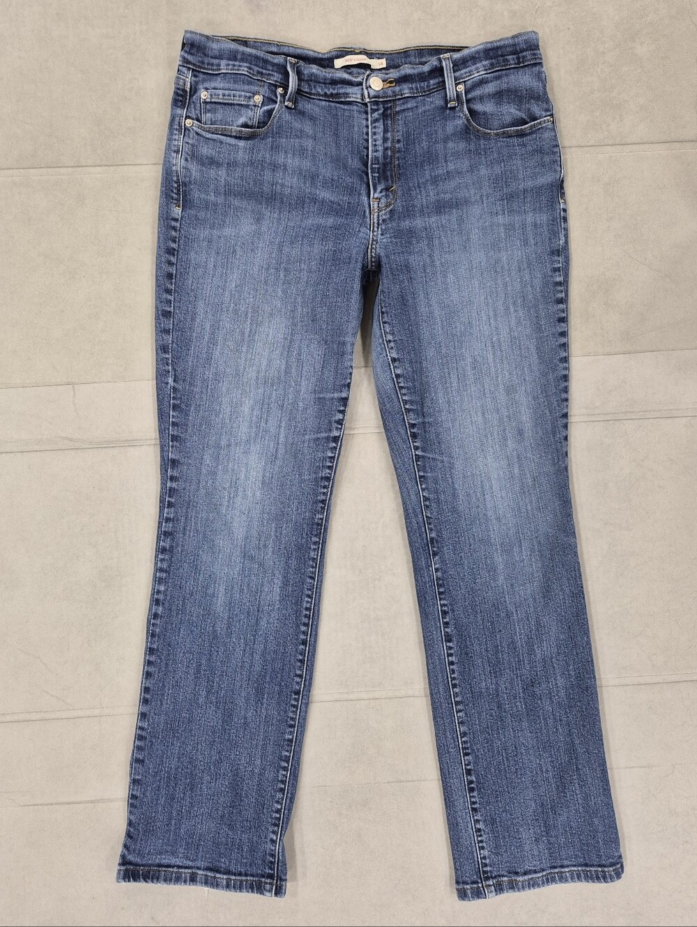 Levi's 505 Straight jeans women's 14 mid rise stretch